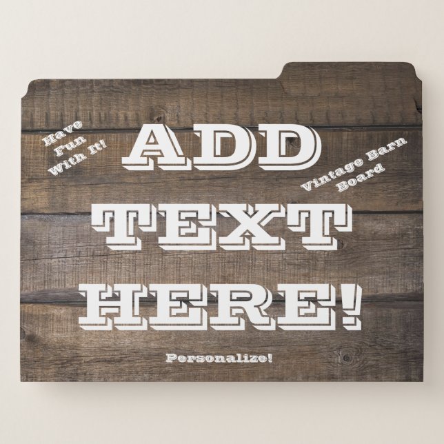 Vintage Barn Board File Folder (Front Right)