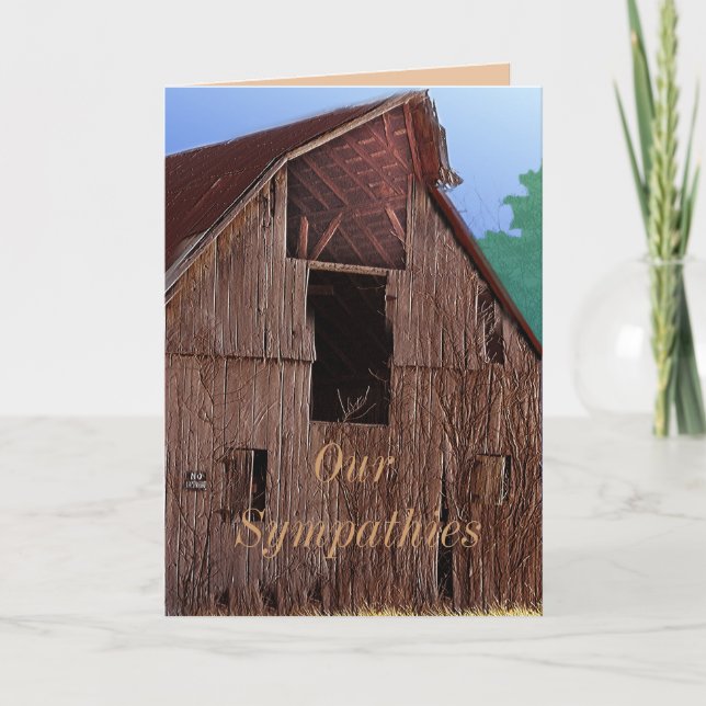 Vintage Barn Sympathy Card or any occasion (Front)