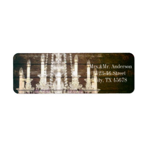 Vintage Barn Wood Chandelier Wedding Label