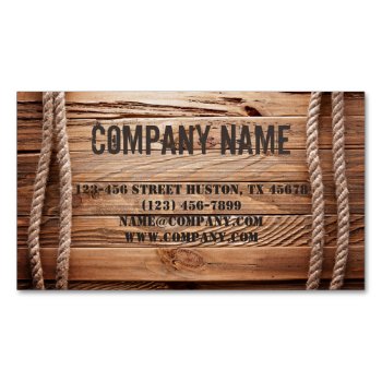 Vintage Barn Wood Cowboy Western Country Magnetic Business Card by businesscardsdepot at Zazzle
