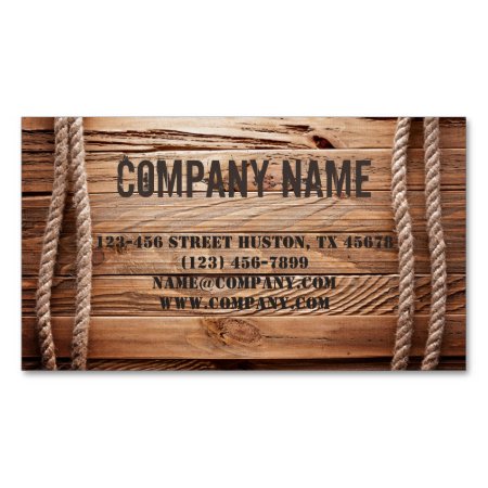 Vintage Barn Wood Cowboy Western Country Magnetic Business Card