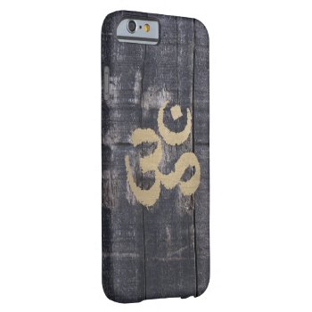 Vintage Barn Wood Gold Om Sign Yoga Barely There Iphone 6 Case by caseplus at Zazzle