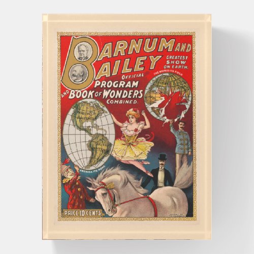 Vintage Barnum And Bailey Program Cover Paperweight