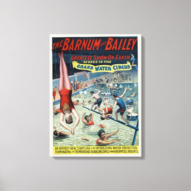 Vintage Barnum & Bailey Circus Poster Canvas Print (Front)