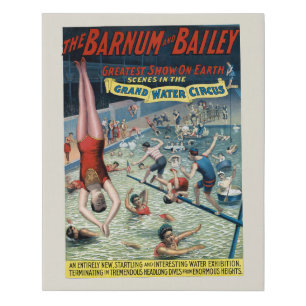 Vintage Barnum & Bailey Circus Poster Faux Canvas Print