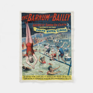 Vintage Barnum & Bailey Circus Poster Fleece Blanket