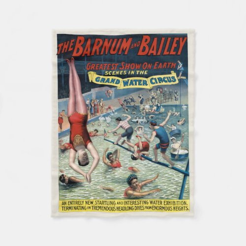 Vintage Barnum  Bailey Circus Poster Fleece Blanket