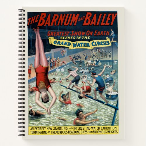 Vintage Barnum  Bailey Circus Poster Notebook