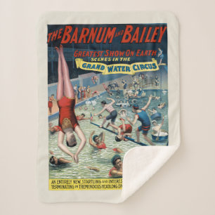 Vintage Barnum & Bailey Circus Poster Sherpa Blanket