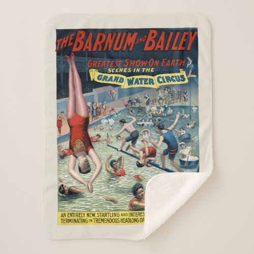 Vintage Barnum  Bailey Circus Poster Sherpa Blanket