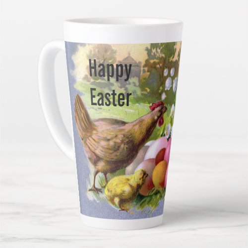 Vintage Barnyard Chickens  Easter Holiday  Latte Mug