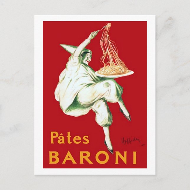 Vintage Baroni Pasta Advertisement Postcard (Front)