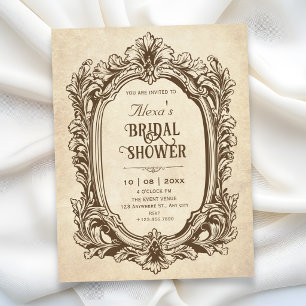 Vintage baroque antique ornate bridal shower invitation