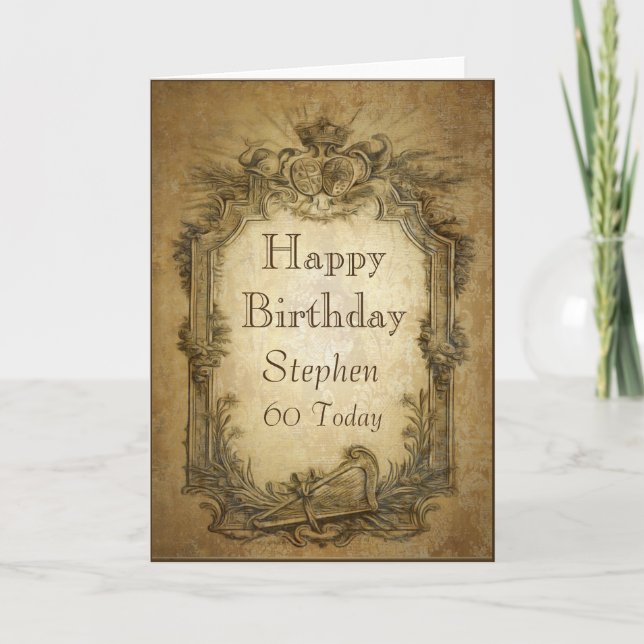 Vintage Baroque Birthday Card (Front)