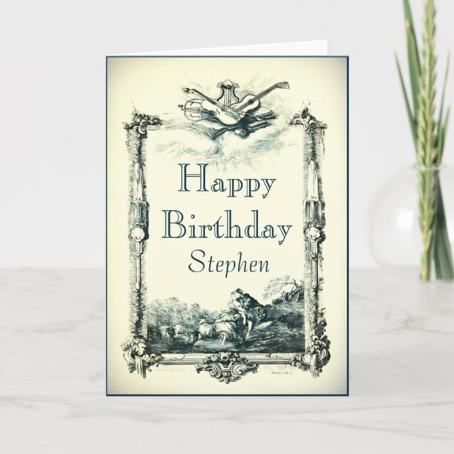 Vintage Baroque Birthday Card (Front)