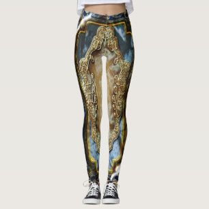 Vintage baroque chic swirl fall leggings
