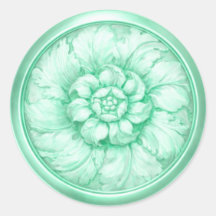 Vintage Baroque Embossed Look Green 10