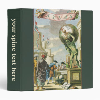 Vintage Baroque Era Atlas Frontispiece World Globe 3 Ring Binder