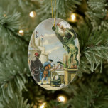 Vintage Baroque Era Atlas Frontispiece World Globe Ceramic Ornament