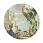 Vintage Baroque Era Atlas Frontispiece World Globe Magnet