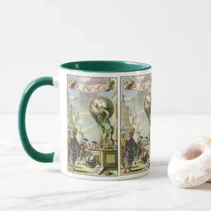 Vintage Baroque Era Atlas Frontispiece World Globe Mug
