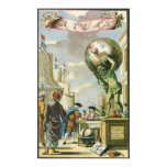 Vintage Baroque Era Atlas Frontispiece World Globe Poster