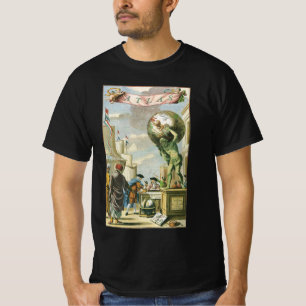 Vintage Baroque Era Atlas Frontispiece World Globe T-Shirt