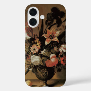 Vintage Baroque, Floral Still Life Flowers in Vase iPhone 16 Case