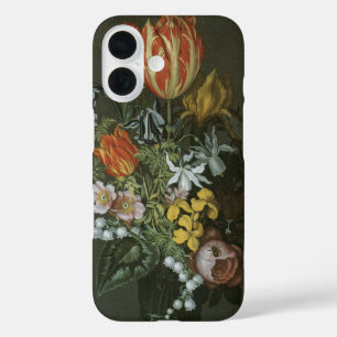 Vintage Baroque, Floral Still Life Flowers in Vase iPhone 16 Case