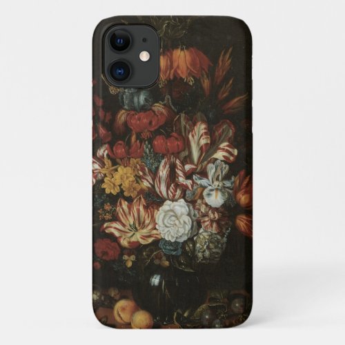 Vintage Baroque Floral Still Life Flowers in Vase iPhone 11 Case