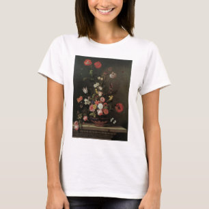 Vintage Baroque Floral Still Life Flowers in Vase T-Shirt