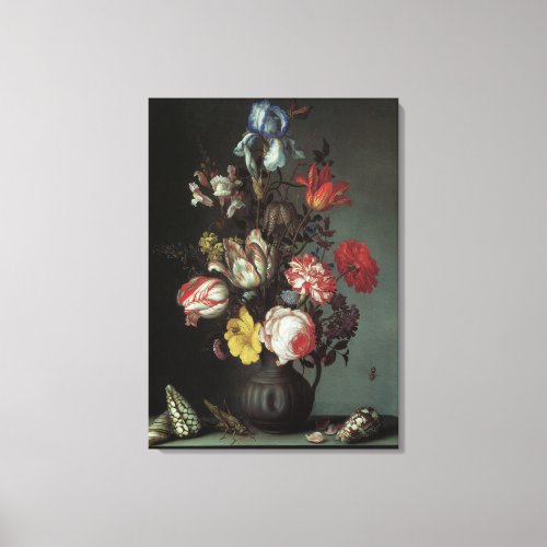 Vintage Baroque Flowers by Balthasar van der Ast Canvas Print