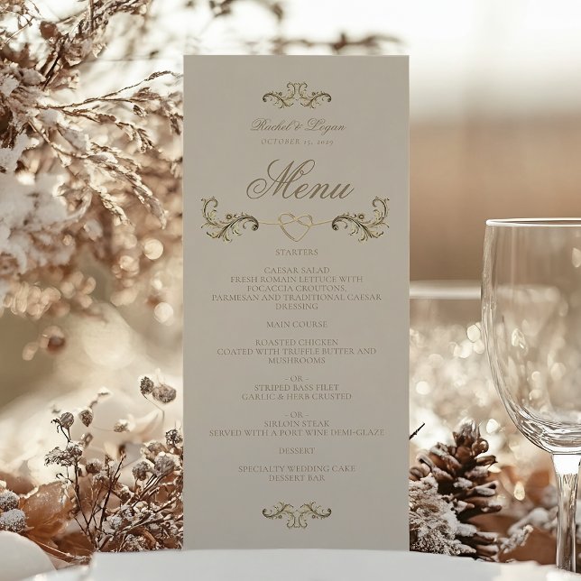 Vintage Baroque Gold Elegant Wedding Menu (Creator Uploaded)