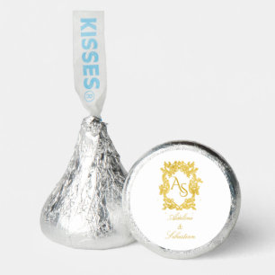 Vintage Baroque Gold Monogram Crest Wedding Hershey®'s Kisses®