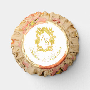 Vintage Baroque Gold Monogram Crest Wedding Reese's Peanut Butter Cups