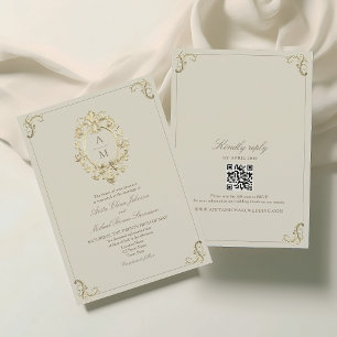 Vintage Baroque Gold Wedding Invitation