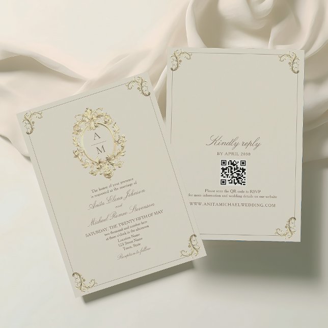 Vintage Baroque Gold Wedding Invitation (Creator Uploaded)