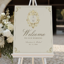 Vintage Baroque Gold Wedding Welcome Foam Board