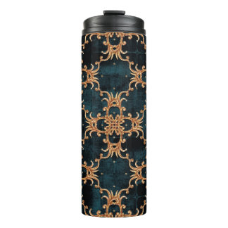 Vintage Baroque golden floral illustration pattern Thermal Tumbler