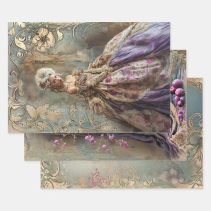 Vintage Baroque Heavy weight Decoupage Wrapping Paper Sheets
