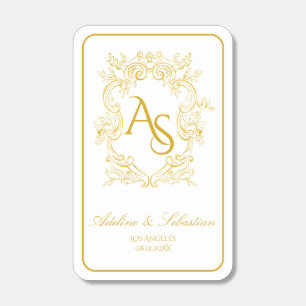 Vintage Baroque Monogram Crest Wedding Serviettes Matchboxes