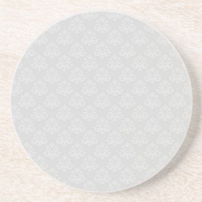 Vintage Baroque Pattern in White Drink Coaster (Front)