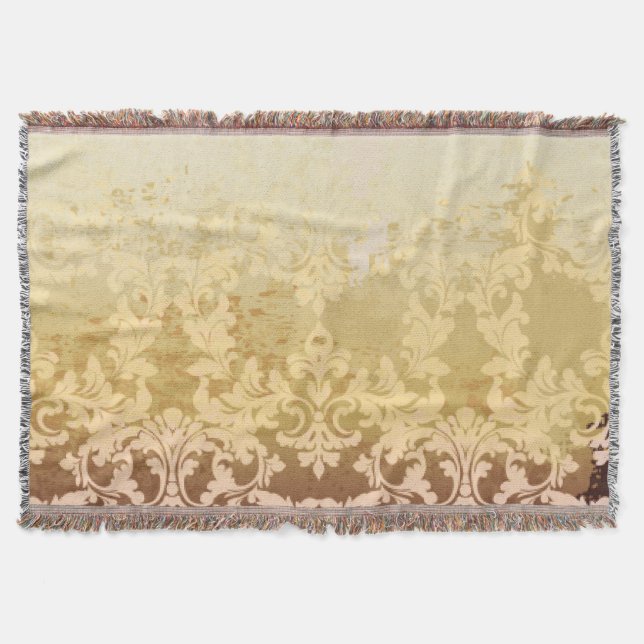Vintage baroque pattern, ornamental luxury. throw blanket (Front)