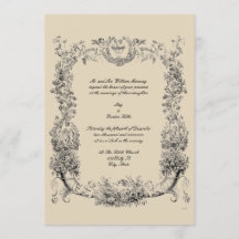 Vintage Baroque Rococo Border with Hearts