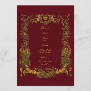Vintage Baroque Rococo Border with Hearts Menu