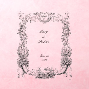 Vintage Baroque Rococo Border with Hearts Wall Decal