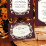 Vintage Baroque Rococo Burgundy and Gold  Wedding RSVP Card