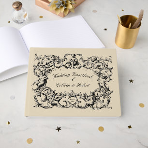 Vintage Baroque Rococo Cherubs Border Guest Book