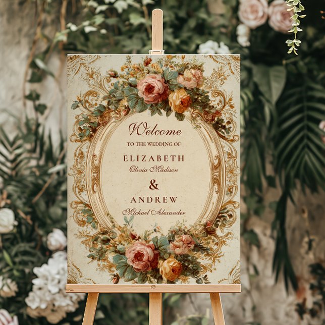 Vintage Baroque Rose Wedding Foam Board (Creator Uploaded)