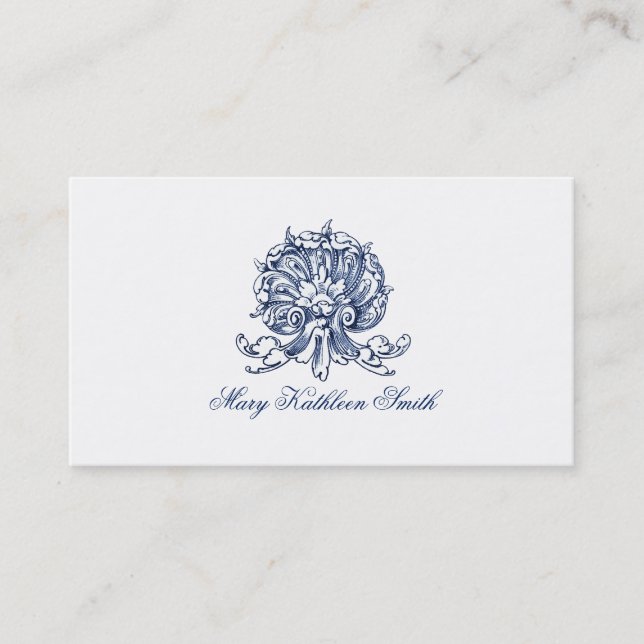 Vintage Baroque Seashell Calling/ Business Card (Front)